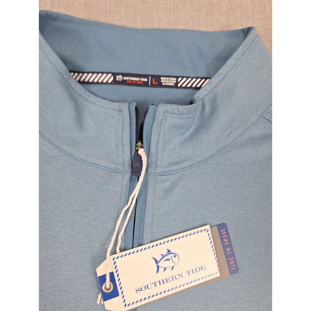 Southern Tide Tide to Trail Mens Blue Heather Quarter Zip Pullover Large NWT - Picture 5 of 7